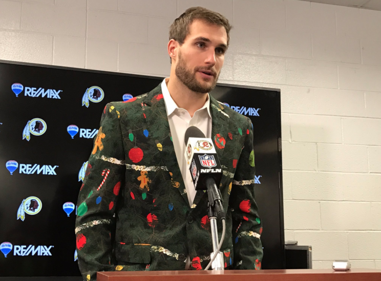 Yule like that: Kirk Cousins' wife surprised him with Christmas suit