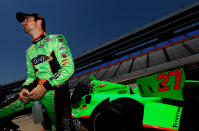 FORT WORTH, TX - JUNE 08: James Hinchcliffe of Canada, driver of the #27 Team GoDaddy.com Chevrolet Dallara , prepares for practice for the IZOD IndyCar Series Firestone 550 at Texas Motor Speedway on June 8, 2012 in Fort Worth, Texas. (Photo by Tom Pennington/Getty Images for Texas Motor Speedway)