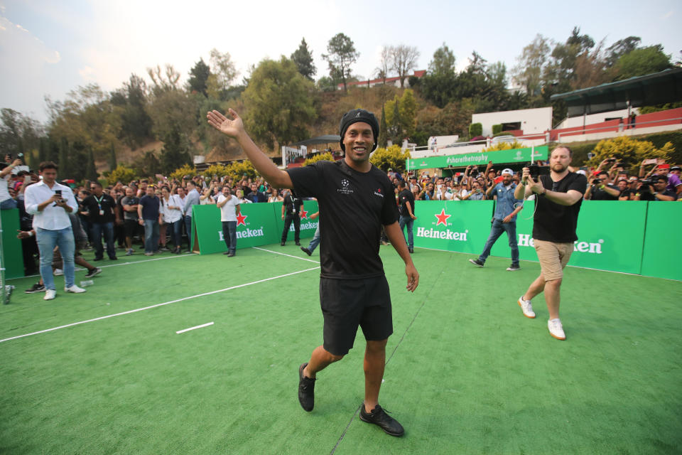 Ronaldinho on the UEFA Champions League Trophy Tour presented by Heineken®