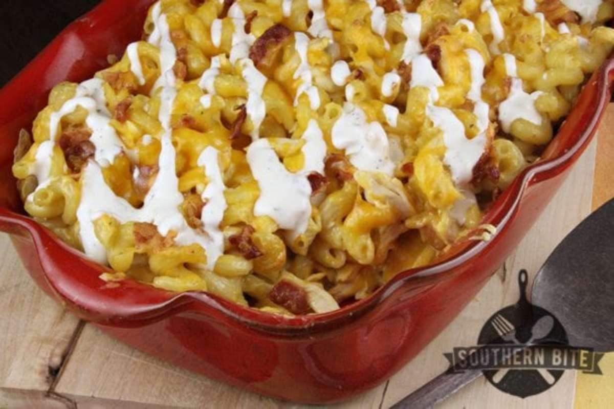 <p>Southern Bite</p><p>Even picky eaters can't argue with chicken, bacon and ranch!</p><p><strong>Get the recipe: <a href="https://southernbite.com/chicken-bacon-ranch-mac-and-cheese/" rel="nofollow noopener" target="_blank" data-ylk="slk:Chicken Bacon Ranch Mac n Cheese;elm:context_link;itc:0;sec:content-canvas" class="link rapid-noclick-resp">Chicken Bacon Ranch Mac n Cheese</a></strong></p>