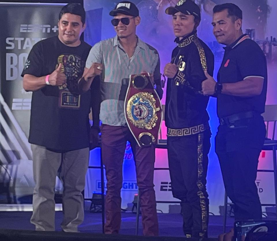 Left to right: Erik Morales, Emanuel Navarrete, Oscar Valdez and Marco Antonio Barrera.