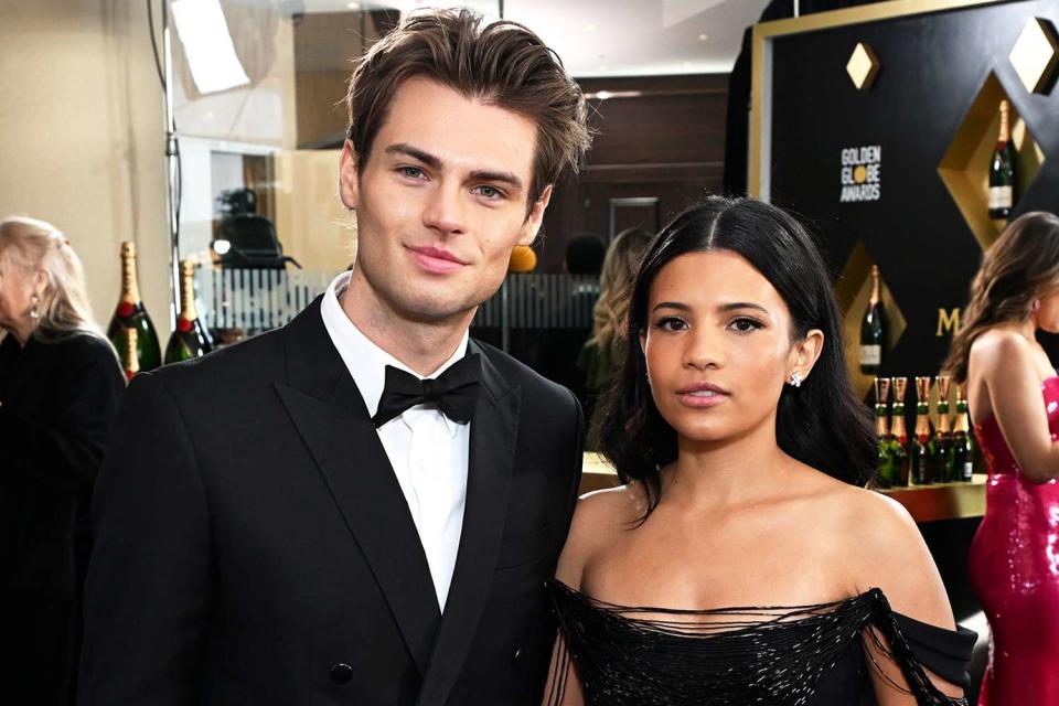 <p>Michael Kovac/Getty</p> Noah LaLonde and Nikki Rodriguez at The 81st Annual Golden Globe Awards at the Beverly Hilton on January 7, 2023.