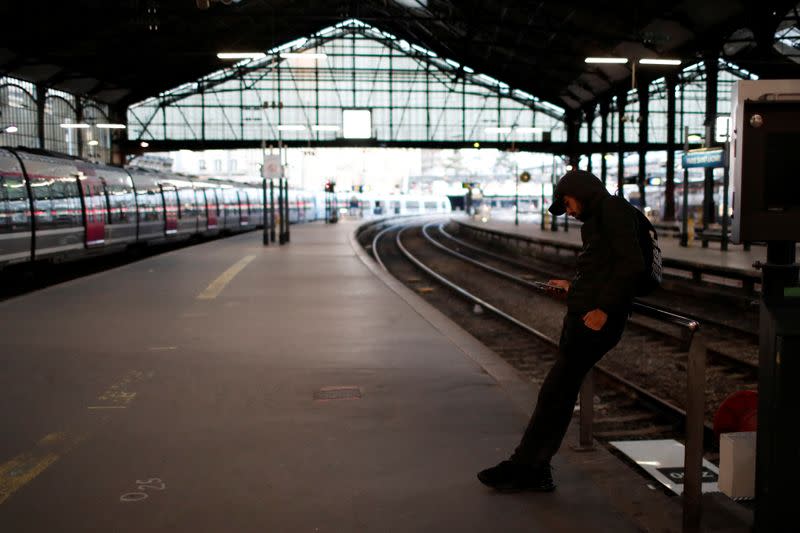 French SNCF workers and the Paris transport network strike in Paris