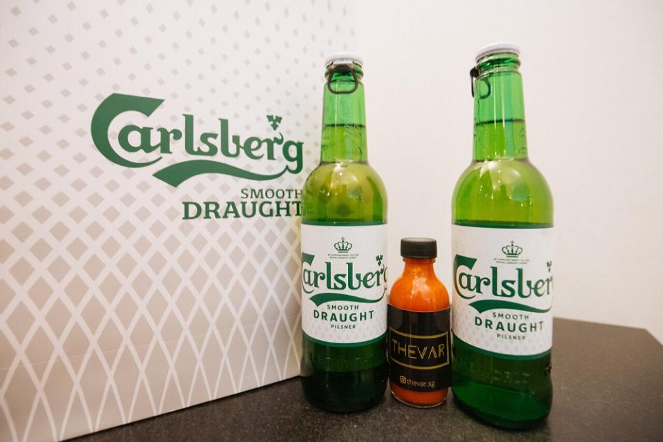 Guests went home with a bottle of specially made hot sauce using Carlsberg Smooth Draught. ― Picture courtesy of Carlsberg Malaysia