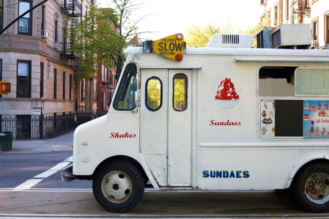 a white food truck