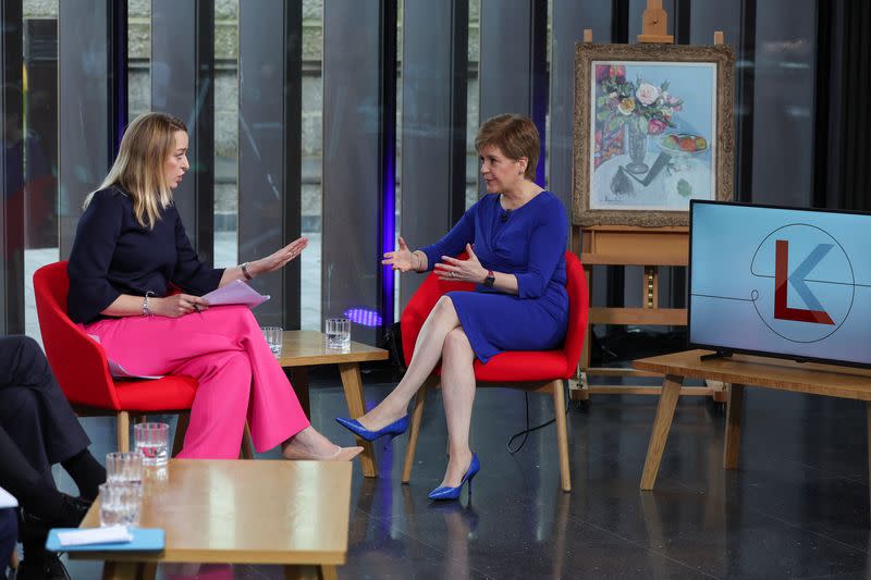 Scotland’s First Minister Sturgeon appears on the Sunday with Laura Kuenssberg show, in Aberdeen