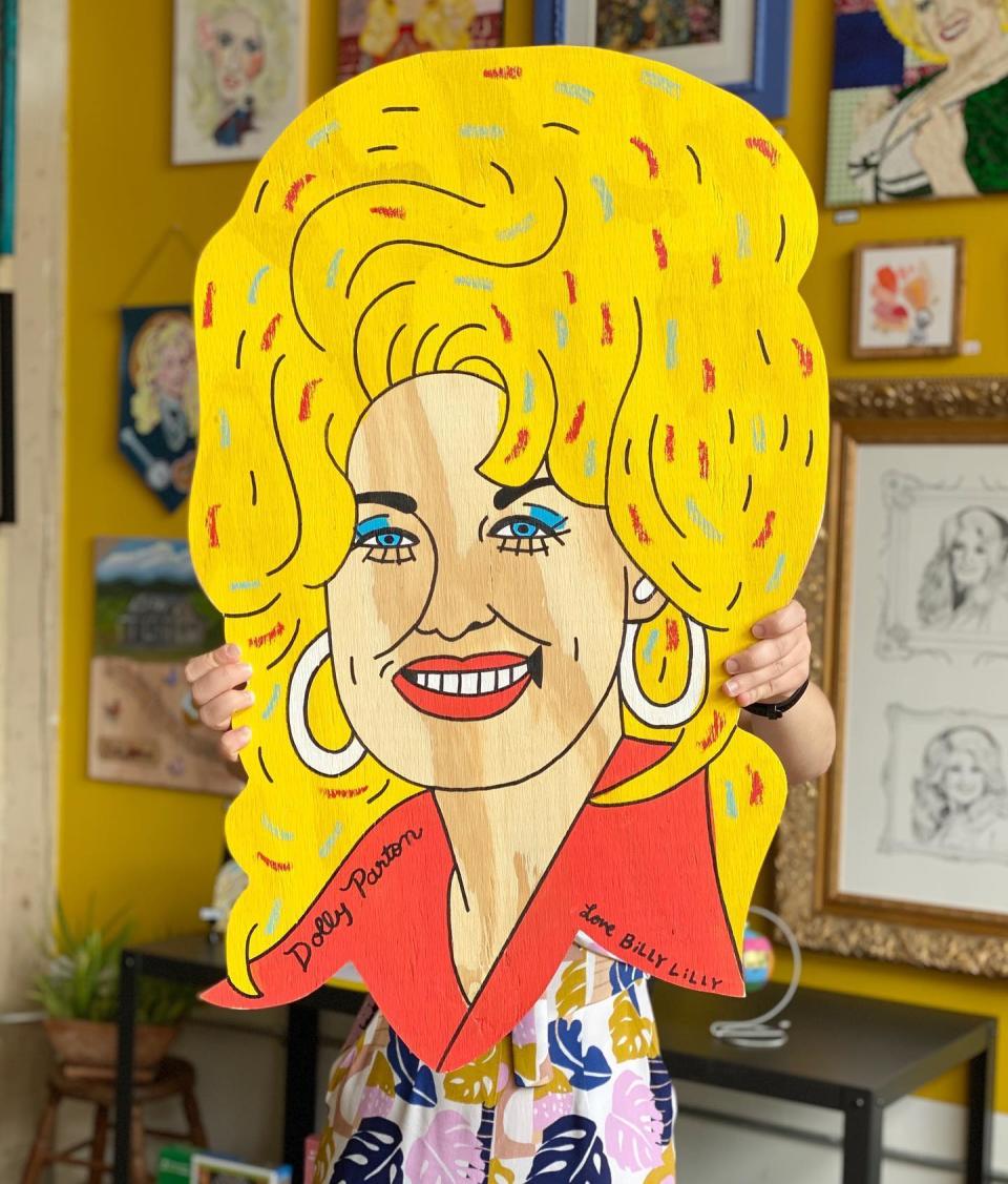 Rala Dolly Auction art piece donated by BillyLillyUniverse in June 2020. All proceeds from this auction benefited Dolly Parton’s Imagination Library.