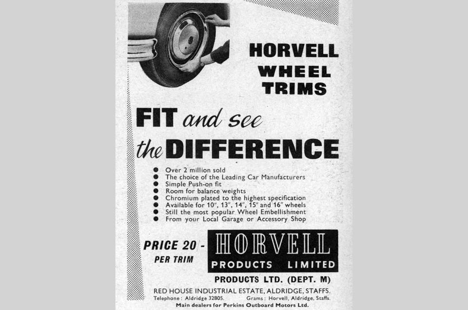 <p>In the days before alloy wheels, keen motorists who wanted to make their car stand out from the crowd invested in some racy wheel trims. And what better than some chrome-plated trims from Horvell?</p>