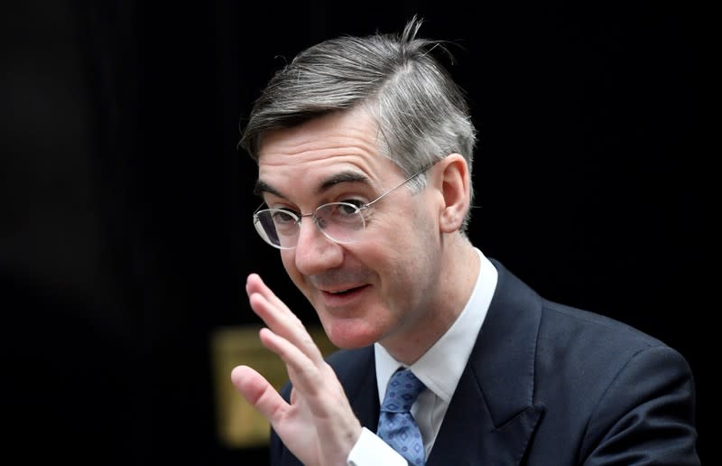 Britain's Leader of the House of Commons Jacob Rees-Mogg is seen at Downing Street in London
