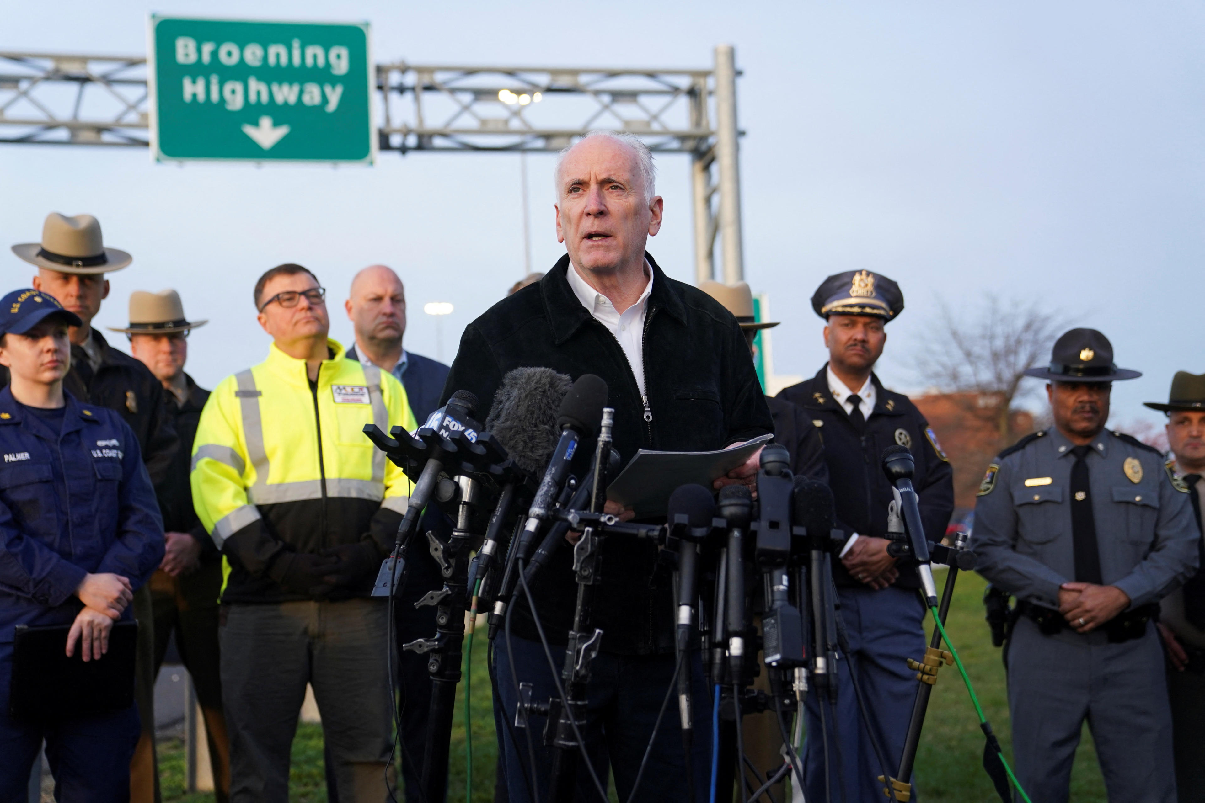 Maryland Transportation Secretary Paul J. Wiedefeld speaks during a press conference, following the collapse of the Francis Scott Key Bridge, in Baltimore, Maryland, U.S., March 26, 2024. (Nathan Howard/Reuters)