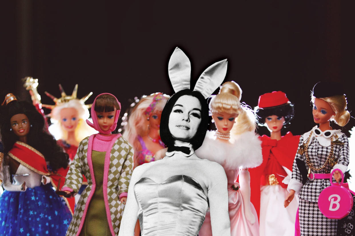 Gloria Steinem Wearing Playboy Bunny Costume; Barbies Photo illustration by Salon/Getty Images