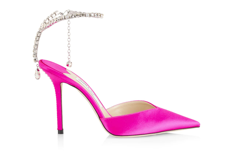 Jimmy Choo Saeda Embellished Satin Pumps