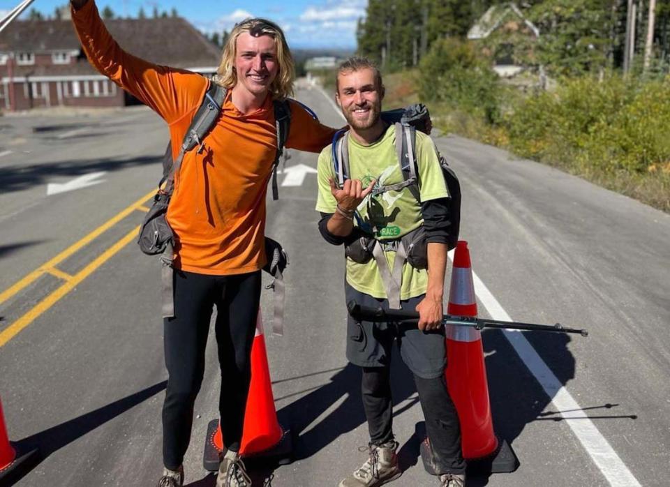 calendar year triple crown thru hikers sammy potter and jackson parell on a detour on the CDT