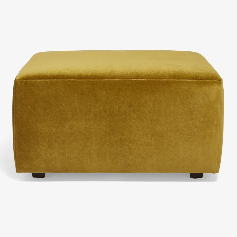 <p>Highline Mustard Central Ottoman, $595, <a href="http://www.abchome.com/shop/furniture/sofas-seating/ottomans/highline-mustard-central-ottoman-1479912" rel="nofollow noopener" target="_blank" data-ylk="slk:ABC Home & Carpet;elm:context_link;itc:0;sec:content-canvas" class="link ">ABC Home & Carpet</a></p>