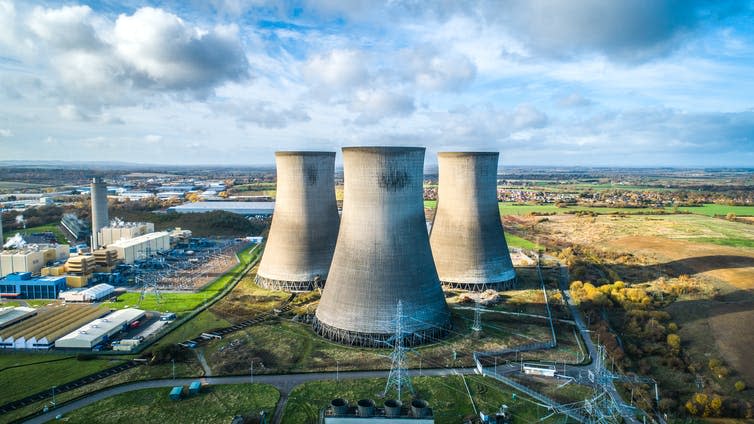 Cooling towers at a large power station