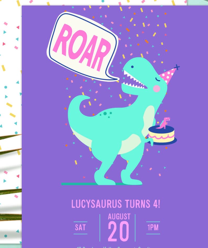 Dinosaur Birthday Invitation