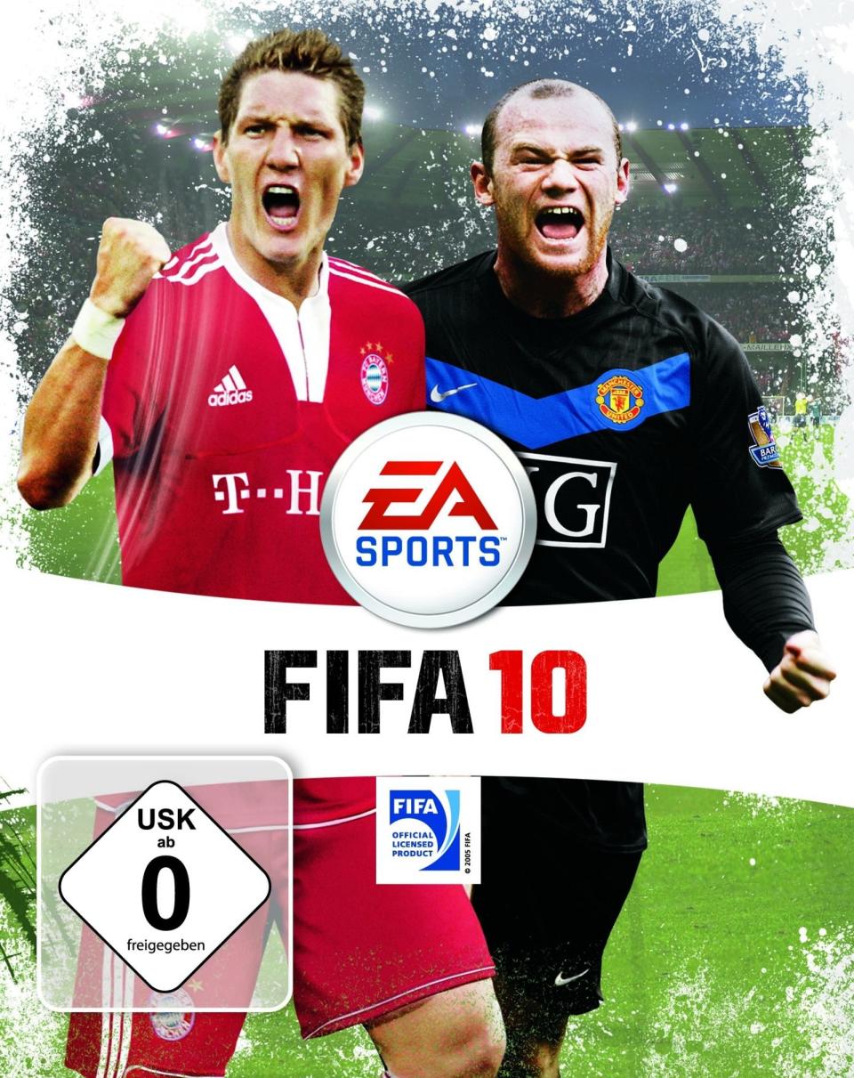 Bastian Schweinsteiger und Wayne Rooney teilten sich das Cover von "FIFA 10". (Bild: EA)