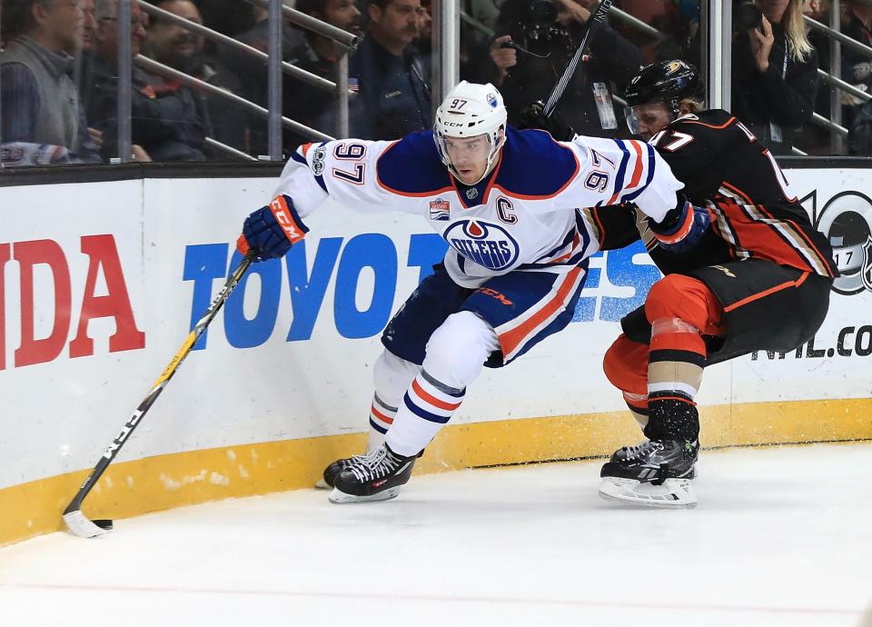 21-year-old Connor McDavid is our fantasy experts’ consensus top pick in their rankings for this year’s drafts. (Photo by Sean M. Haffey/Getty Images)