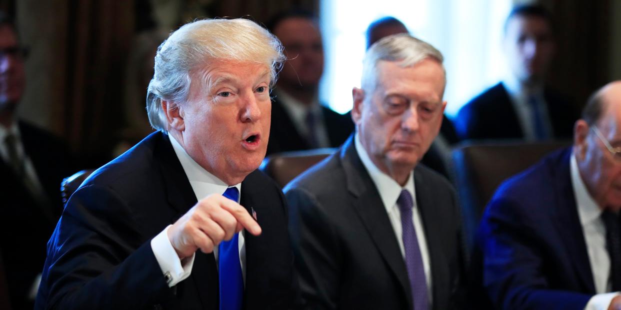 President Donald Trump with former Secretary of Defense Jim Mattis