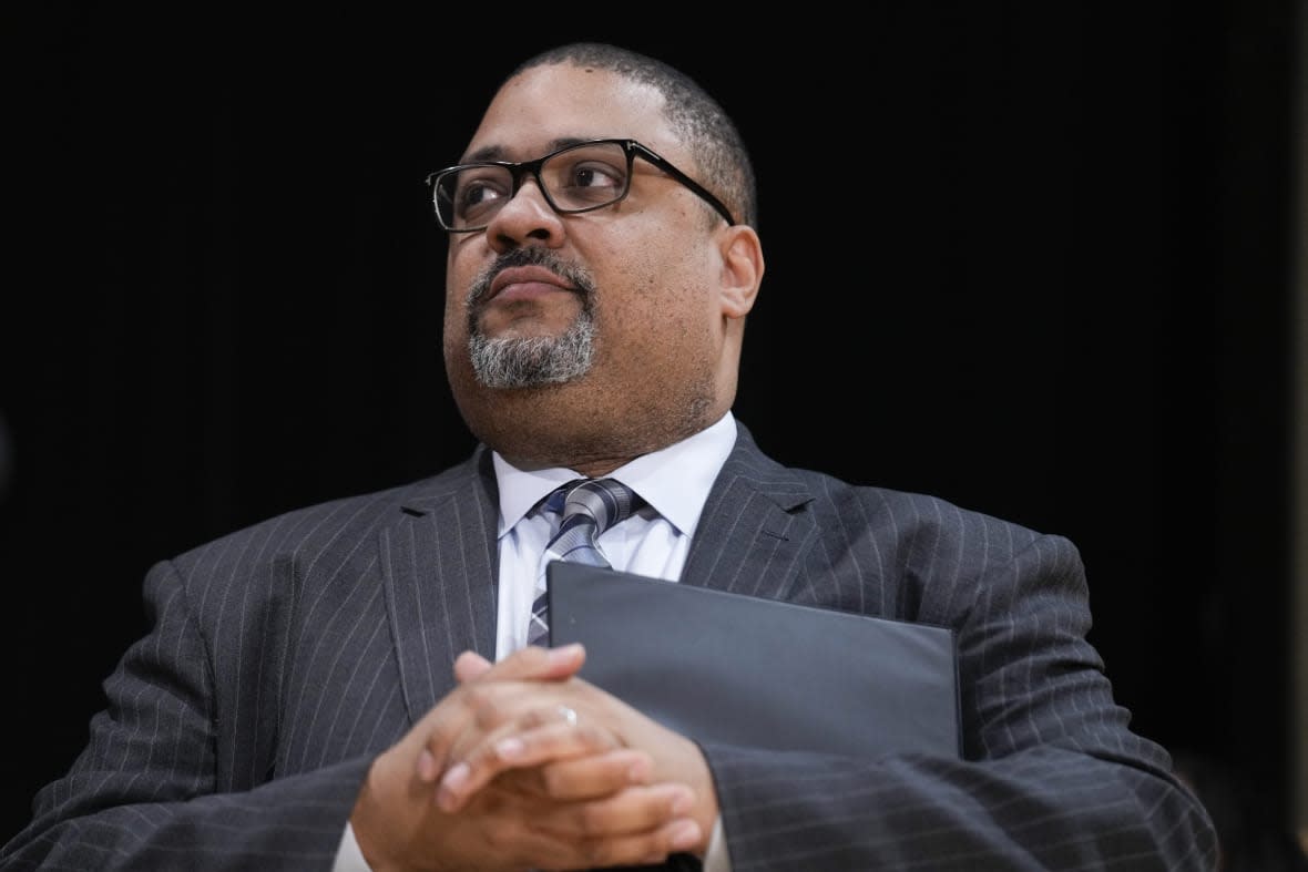 Manhattan District Attorney Alvin Bragg participates in a news conference in New York, Tuesday, Feb. 7, 2023. (AP Photo/Seth Wenig, File)