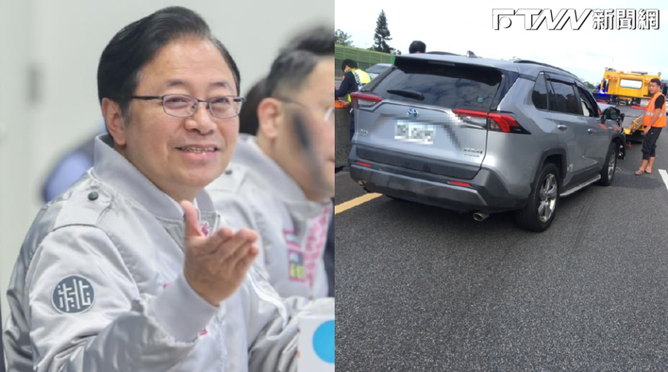 張善政夫妻撞上連環車禍。（圖／臉書、翻攝畫面）