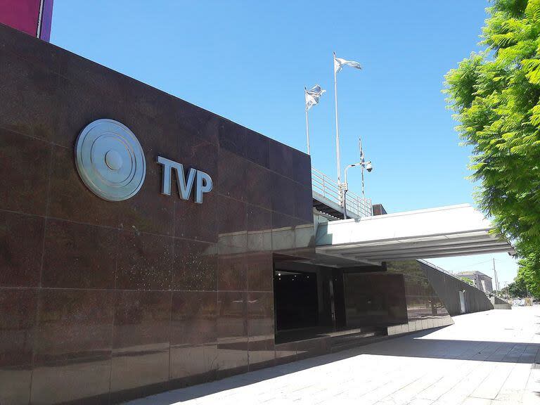 Fachada del edificio de la TV Pública, en su ya emblemática dirección de Figueroa Alcorta 2977