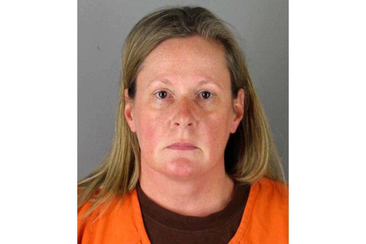 <p>This file booking photo provided by the Hennepin County, Minn., Sheriff shows Kim Potter, a former Brooklyn Center, Minn., police officer. Potter faces a pretrial hearing Monday, May 17, 2021, for charges of manslaughter in Daunte Wright’s death during a traffic stop April 11 in Brooklyn Center</p> (Hennepin County Sheriff via AP, File)