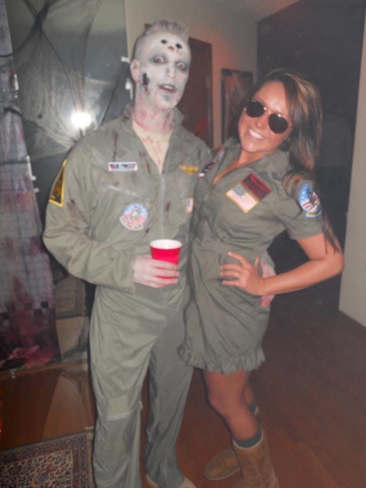 Tiffany and Michael Fox dressed up as Maverick and Goose from "Top Gun" for Halloween when they were dating.