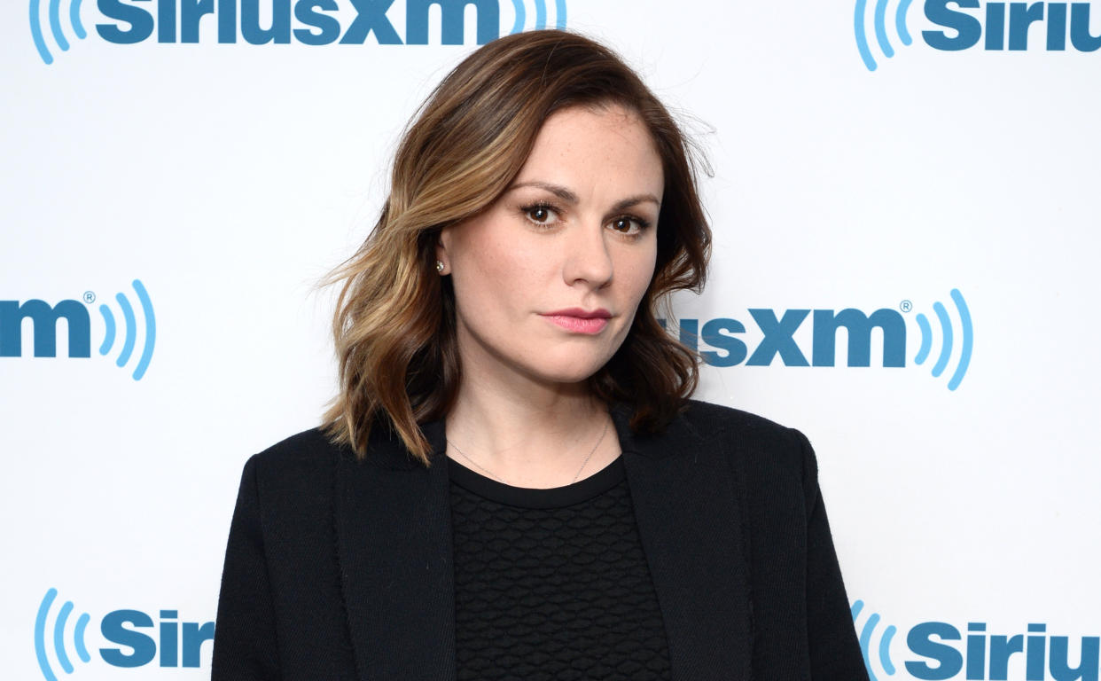 Anna Paquin, on the set of the Build Series NYC in January, had a travel experience that left her in tears. (Photo: Slaven Vlasic/Getty Images)