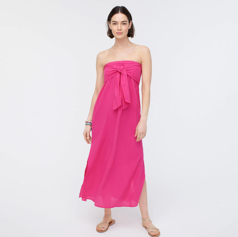 Strapless Bow-Front Cover-Up Dress