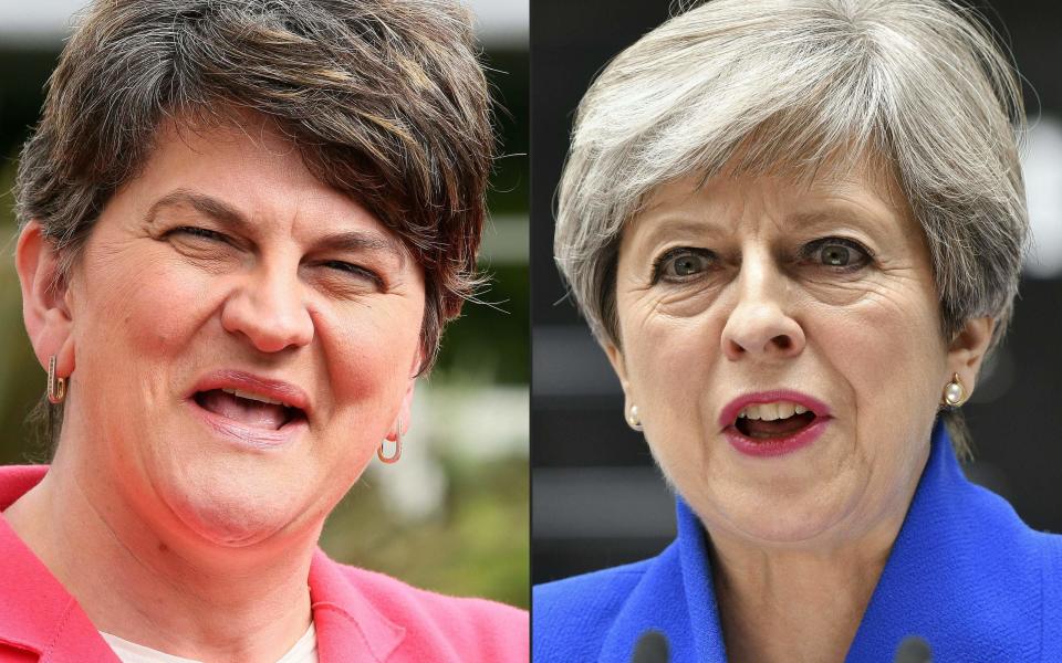 Arlene Foster and Theresa May - AFP or licensors