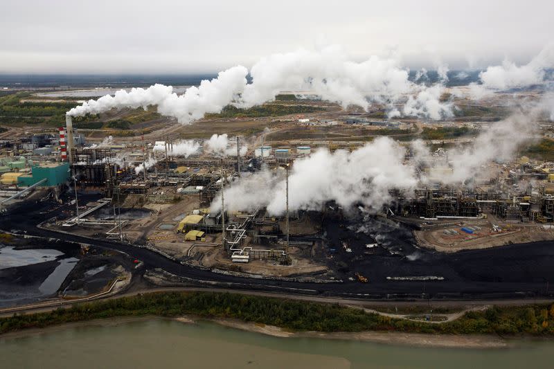 FILE PHOTO: The Suncor tar sands processing plant near the Athabasca River at their mining operations near Fort McMurray.