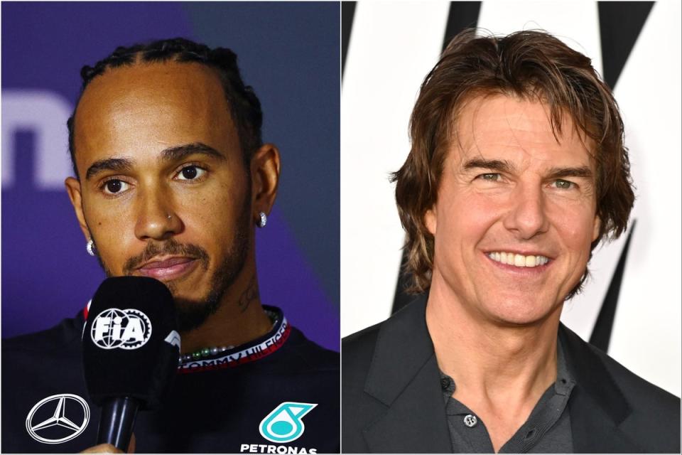 Lewis Hamilton (left) and Tom Cruise (Getty Images)