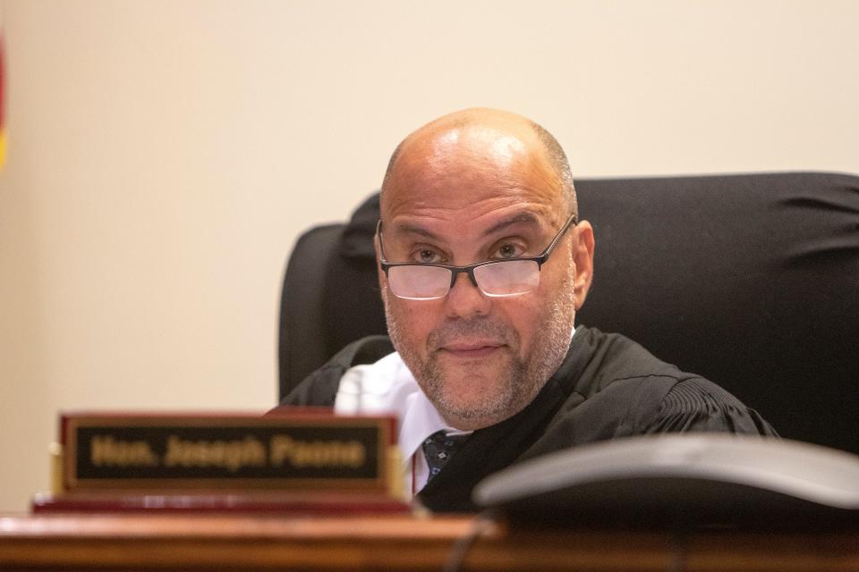 Rabbi Osher Eisemann appears before (pictured) Superior Court Judge Joseph Paone during a motion for a new trial at Middlesex County Courthouse in New Brunswick, NJ Friday, July 8, 2022. 