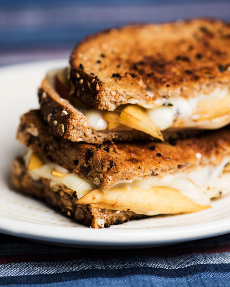 Throw together the best grilled cheese with the most unlikely of ingredients. Recipe: Peach Grilled Cheese Sandwich with Miso and Black Sesame Butter