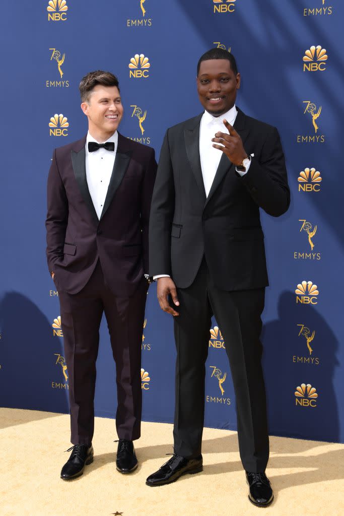 Host Colin Jost and Michael Che