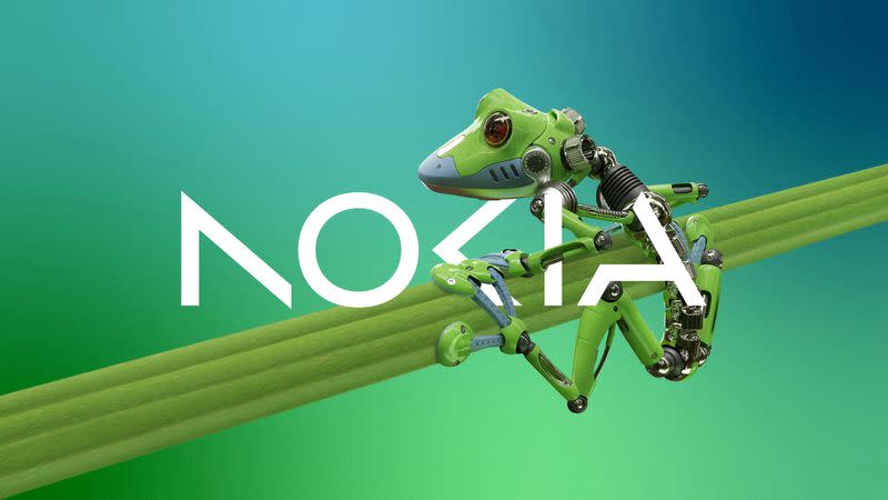 Unveiling the neUna maqueta del nuevo logotipo de Nokia se ve en un lugar desconocido, en esta imagen sin fecha recibida el 25 de febrero de 2023