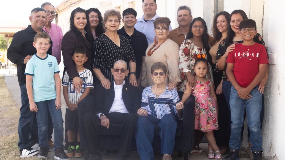 Four generations of the Corral family pose for a portrait at the Rio Vista site during a recent visit. Thinking back on his <em>bracero</em> experience, Corral says he’s proud he was able to work hard and support his family. "Something good came out of the bad," he says. - Courtesy Fujiko Yamamoto