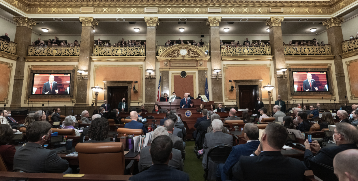 Utah Gov. Spencer Cox spoke at the Utah Legislature for the annual State of the State speech and highlighted what issues he wants the state to focus on. Jan. 20, 2022