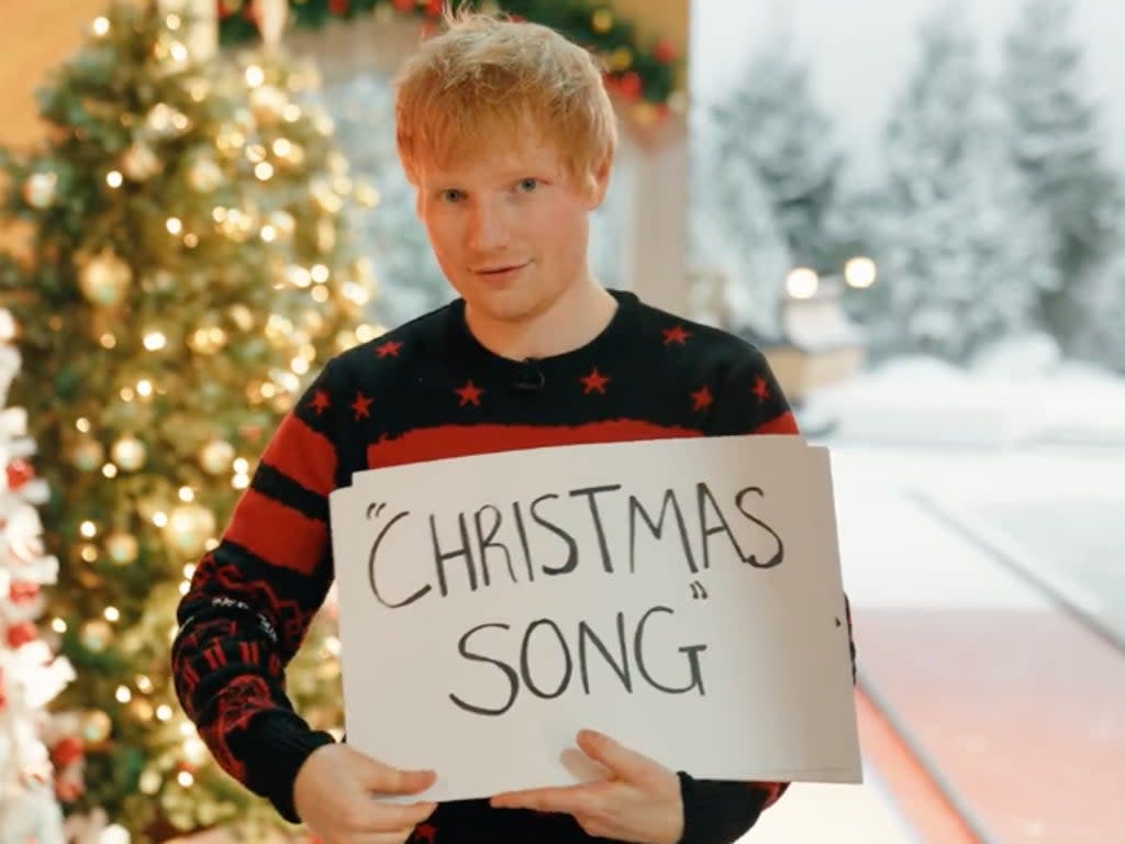 Ed Sheeran recreates the ‘Love Actually’ scene to promote his Christmas song with Elton John (Twitter/Elton John)