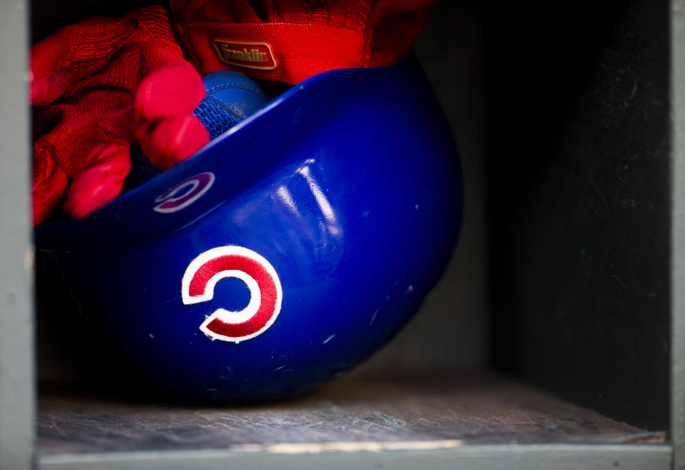 The Cubs are investigating an alleged white power symbol that was flashed on camera during a live report. (Photo by Lindsey Wasson/Getty Images)