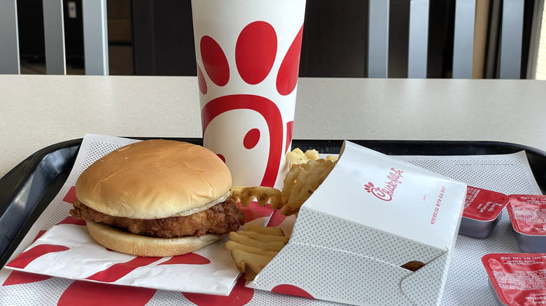 Chick-fil-A meal on fast-food tray