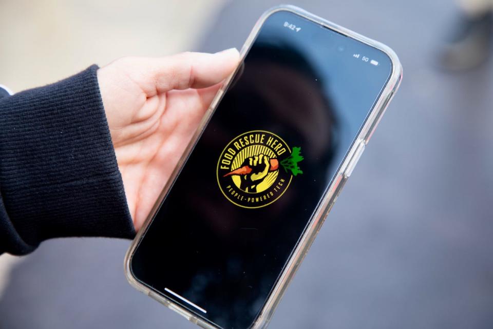 The Food Rescue Hero app connects volunteers with service opportunities.