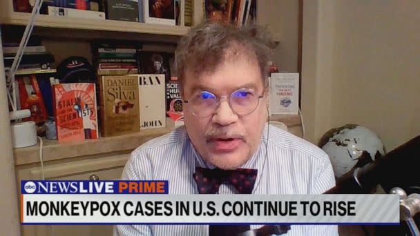 PHOTO: Dr. Peter Hotez, Dean for the National School of Tropical Medicine at Baylor College of Medicine, appears on ABC News LIVE to talk about the current state of the monkeypox spread. (ABC News)