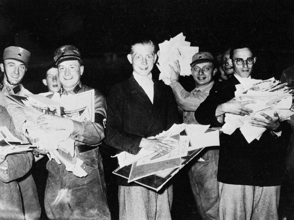 The book burning was led by the German Student Union and titled ‘Action Against the Un-German Spirit’ (Getty)