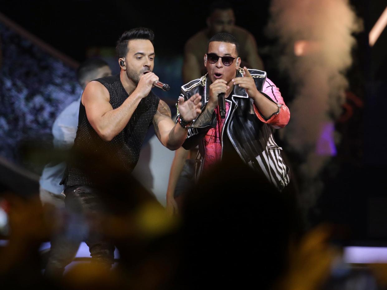 Luis Fonsi (left) and Daddy Yankee perform during the Latin Billboard Awards in Coral Gables, Florida: AP