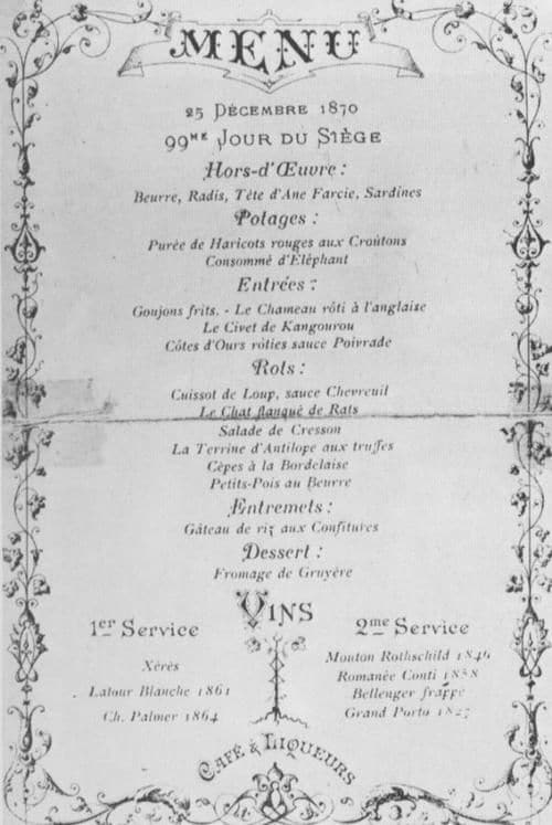 Voisin 1870 menu