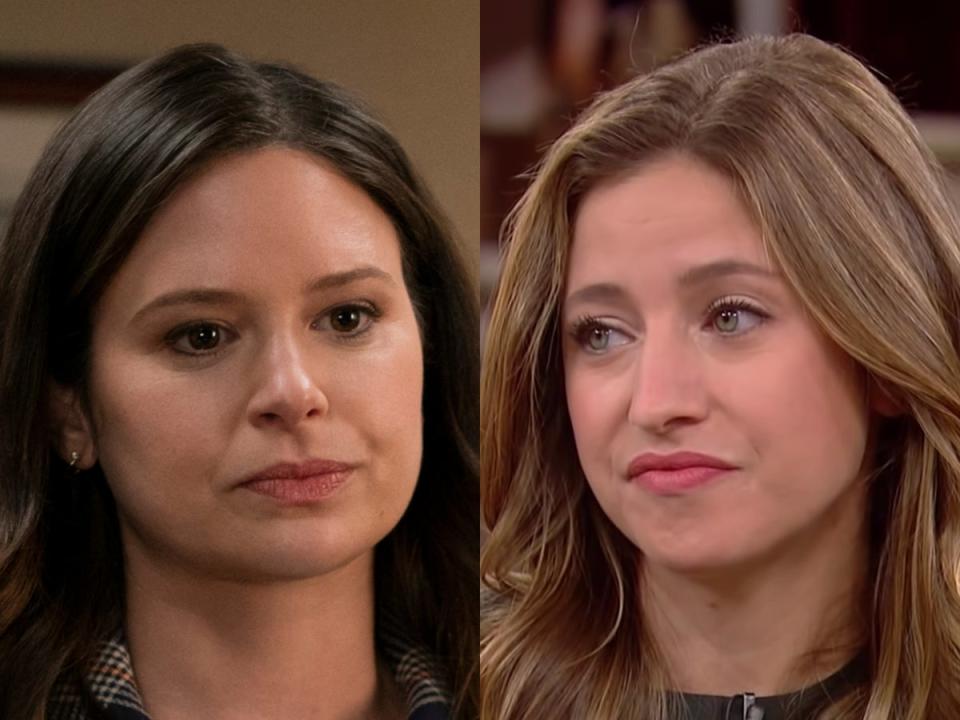 Katie Lowes (left) plays a version of Anna Delvey’s ex-friend Rachel DeLoache Williams (right) (Netflix / Doctor Oz / Oz Media)