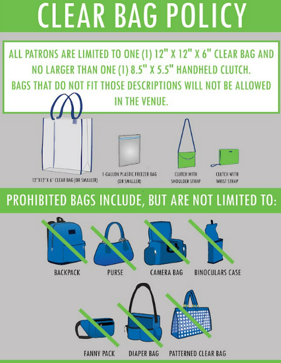 Atrium Health Amphitheater clear bag policy