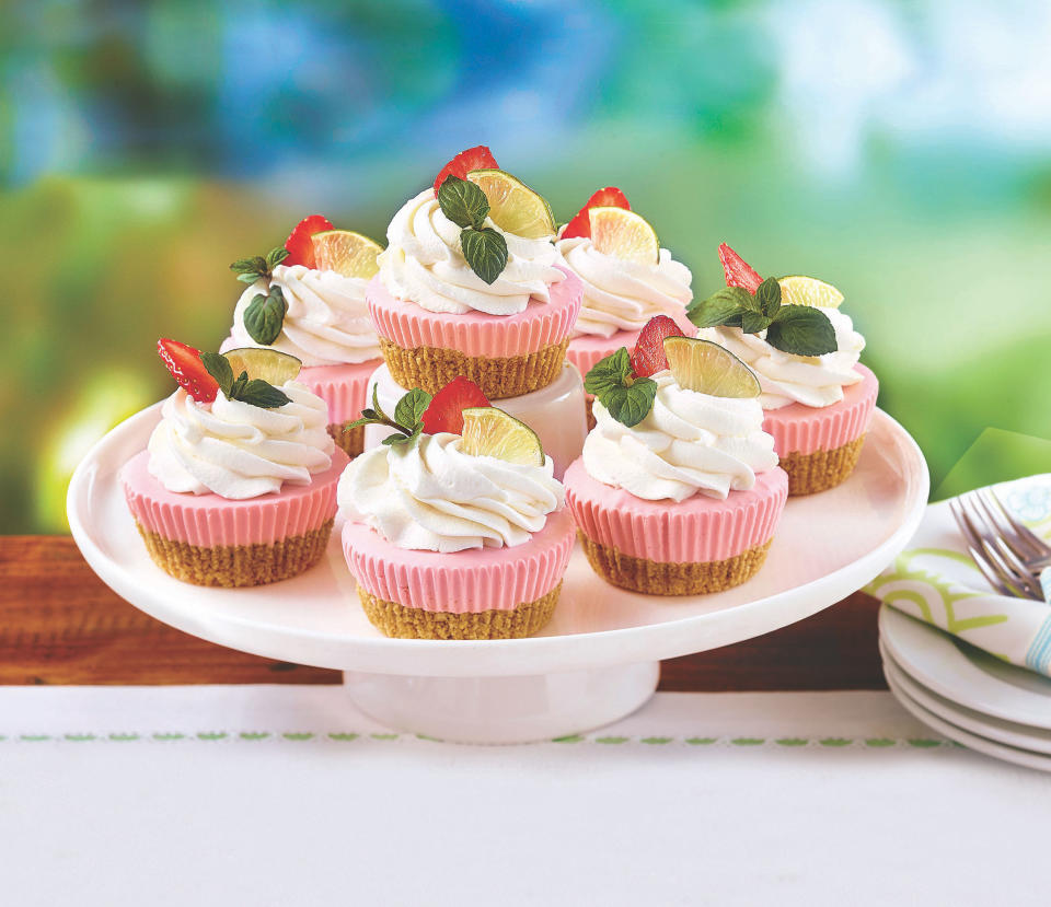 Strawberry margarita mini cheesecakes